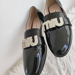 Black Crystal Logo Loafer PumpsSize: EU 36 (Approx. US 6) Regular (M, B)